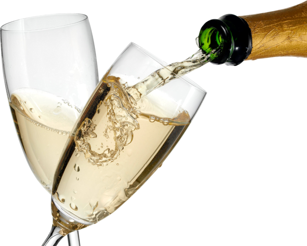 Events image depicting champagne glass as an overlay